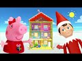 Peppa Pig Game | Elf On The Shelf Hiding in Peppa Pig Christmas Toys | Peppa Pig Family Christmas