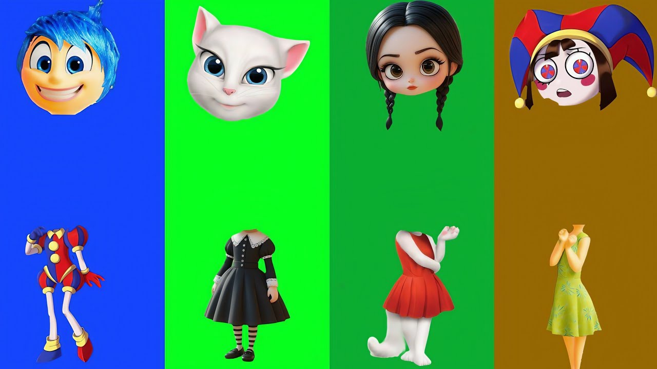 Wrong Eyes Challenge👀 Inside out Vs My Talking Angela VS Wensday Vs Digital Circuit