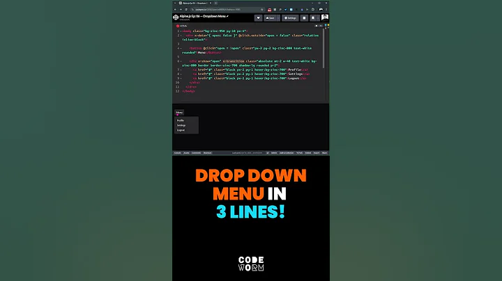 Dropdown with Alpine.js? Here’s the Real Trick 👇#shorts