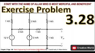 Chapter 3 Exercise problem 3.28 Solution | Node Analysis| Linear Circuit Analysis