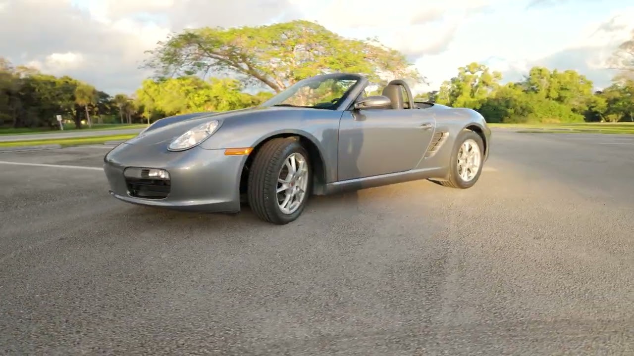18k-Mile 2005 Porsche Boxster 5-Speed cold start, driving, walk around, top operation video