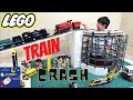 Johny&#39;s LEGO City Trains Crashing &amp; BIGGEST DIY LEGO Train Track Layout