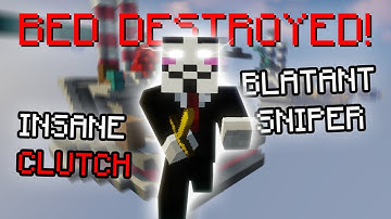 Clutching Bedwars against a BLATANT CHEATING SNIPER (HACKER CLUTCH LUVONOX)