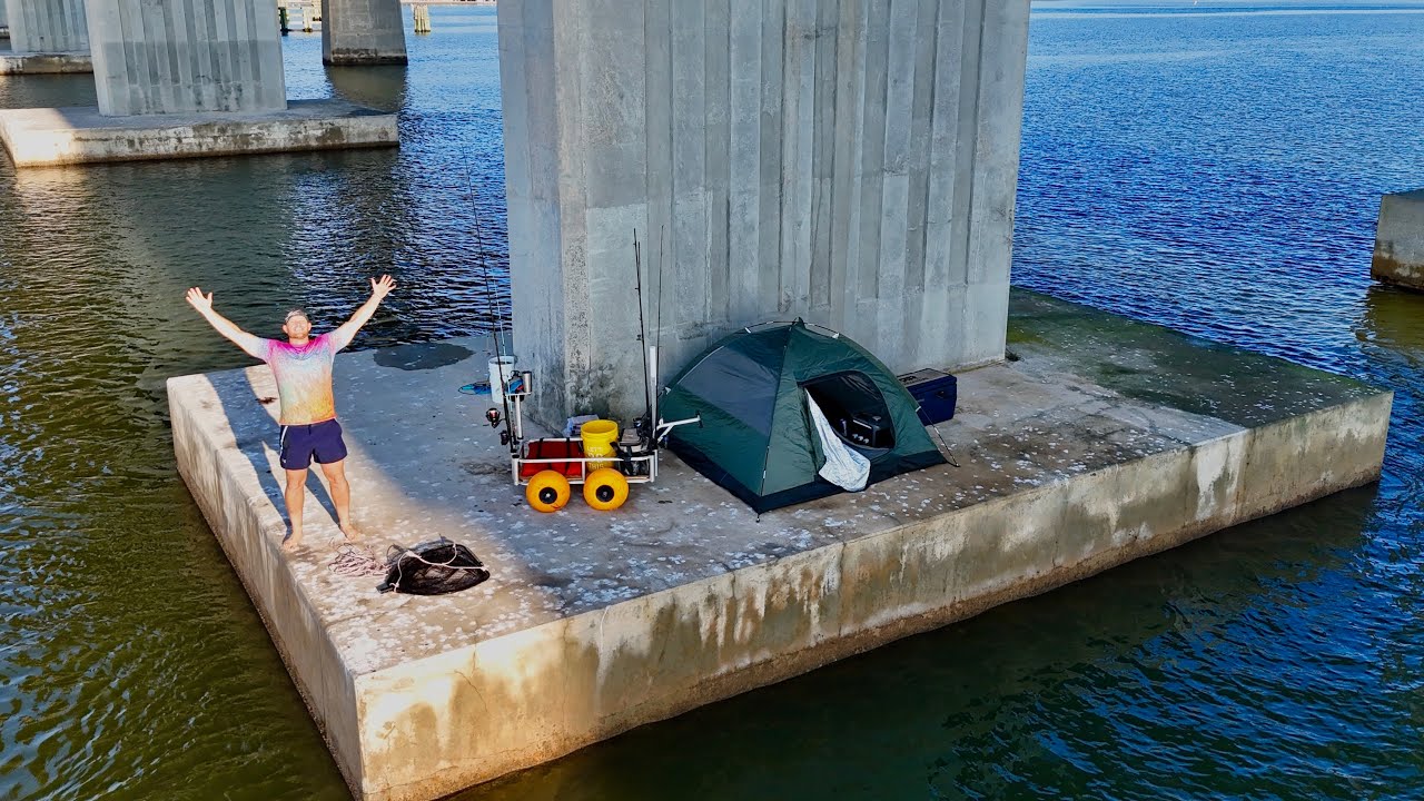 2 Days Stealth Camping Under A Bridge! {Eating Only What I Catch}