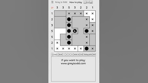 Grey is Odd - Today grids. Solution level 2 7X7 dated 03-18-2024
