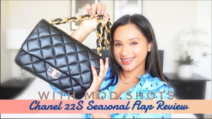 MY FIRST CHANEL BAG! 22S SPRING SUMMER COLLECTION LARGE BLACK FUNKY TOWN  FLAP UNBOXING SHOPPING VLOG 