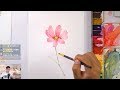 How to Paint a Cosmos Flower in Watercolor - Jay Lee