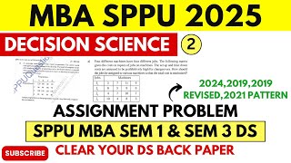 Decision Science - Assignment Problem All Imporant Numericals for MBA 1st & 3rd Semester S.P.P.U