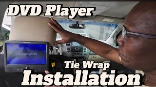 Installing portable DVD player using tie wrap on Nissan Armada