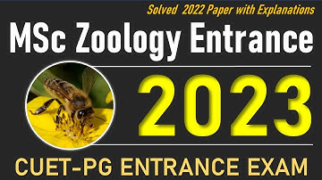 CUET PG Zoology Previous Year Question Paper I Solved PYQ 2022 I Part B