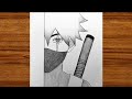 Easy Anime Drawing How To Draw Anime Ninja Anime Half Face Drawing Step By Step 