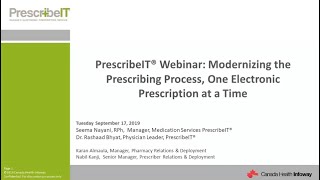 Webinar: Modernizing the Prescribing Process, One Electronic Prescription at a Time (September 2019)