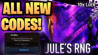 New All Working Codes For Jule S Rng In April 2025 Roblox Jule S Rng ...