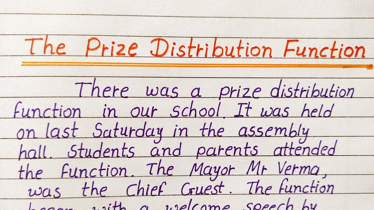 essay on prize distribution
