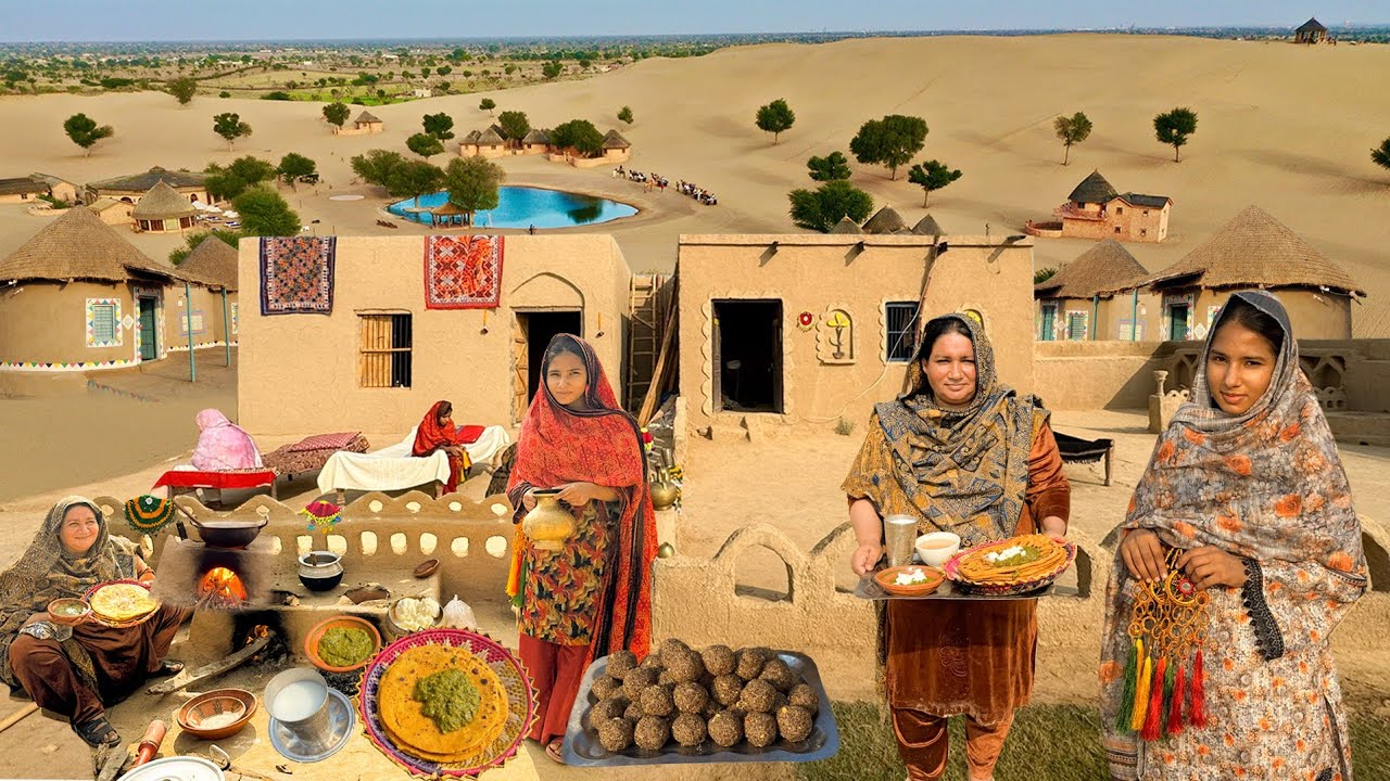 Village Women Cooking Routine in Pakistan | Traditional Desert Village Food | Desert Village Life 