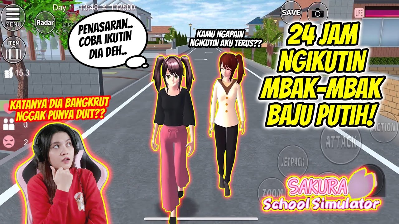 24 JAM IKUTIN MBAK-MBAK KAFE BAJU PUTIH!! SAKURA SCHOOL SIMULATOR INDONESIA - Part 11