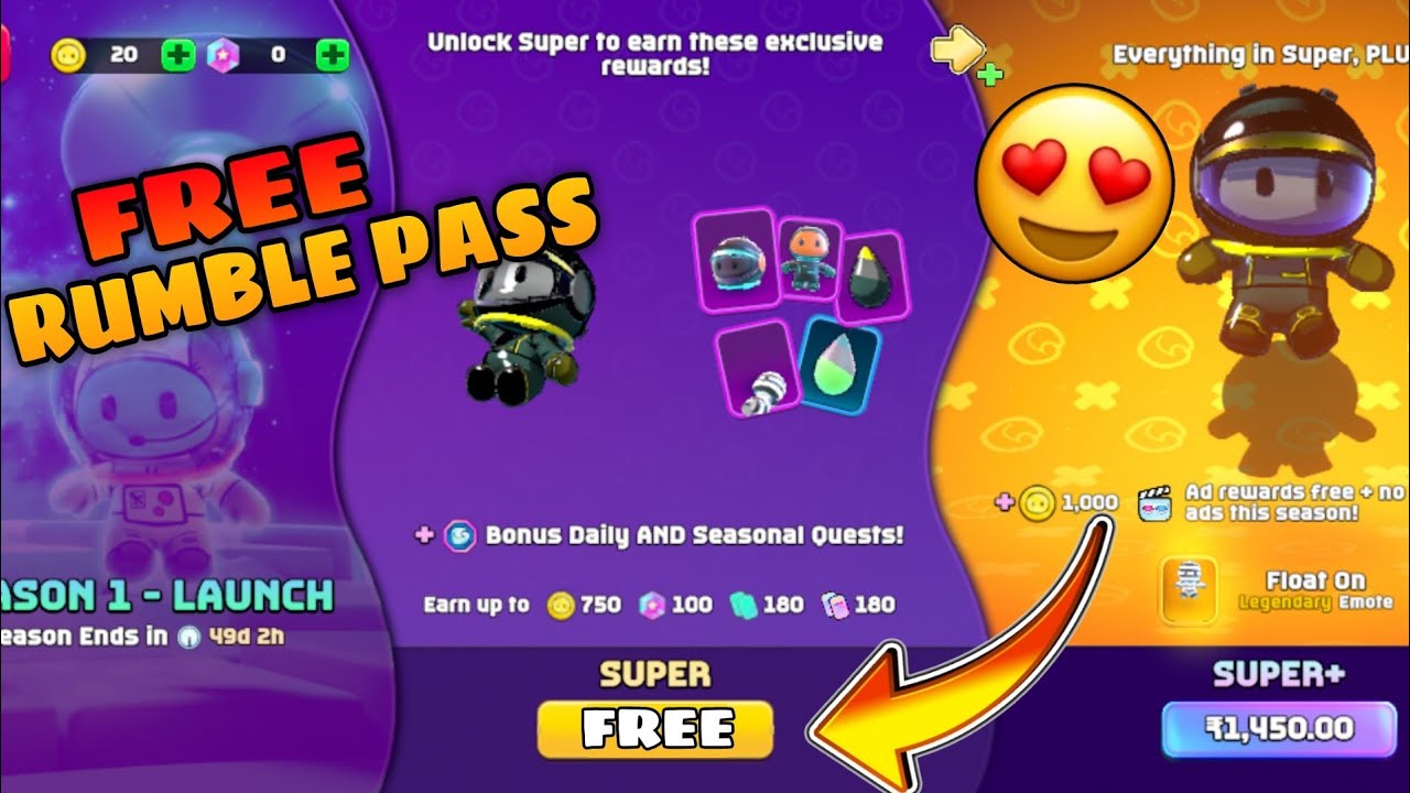 How To Get Free Rumble Pass In Rumble Club || How To Get Free Gems In