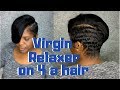 Relaxer, cut and Style | Side part with heavy bang