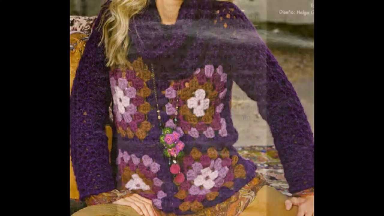 Sueter de cuadros a crochet Clearance