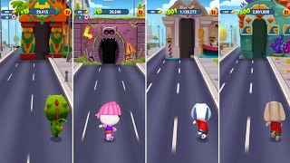 Talking Tom Gold Run Dino Tom vs Pirate Angela vs Talking Hank vs Talking Ben Android Gameplay
