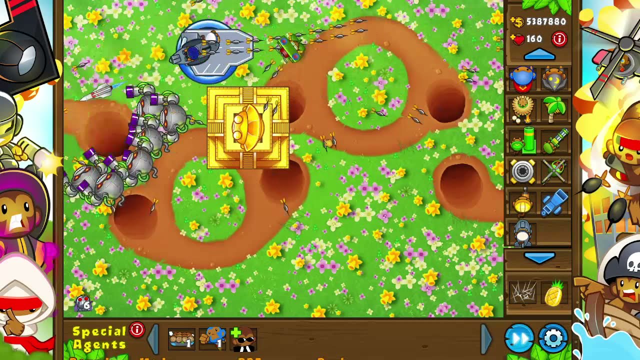 Bloons TD 5 with hacked banana farm. YouTube