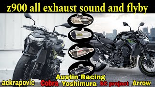 z900 all exhaust sound and fly by || Z900 exhaust sound
