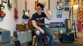 1973 Gibson EB-3 and Pink Cotton Pants