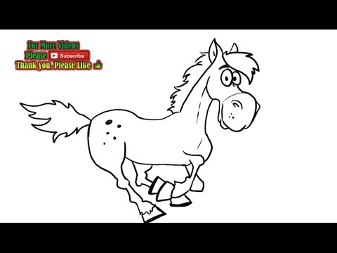 How to Draw a Cute Cartoon Horse - YouTube