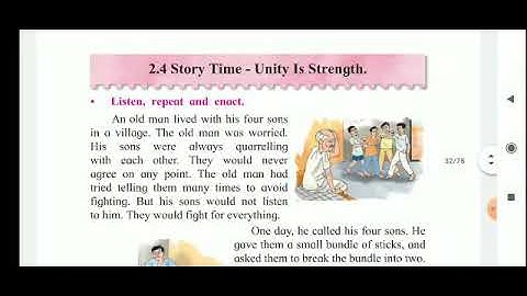 ""Story time - unity is strength "   lesson 2.4  class 2 English maharastra board