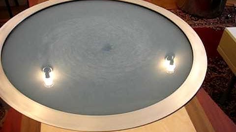 Fluid-filled coffee table in motion