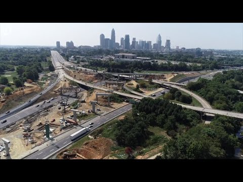 Drone footage shows toll lane construction