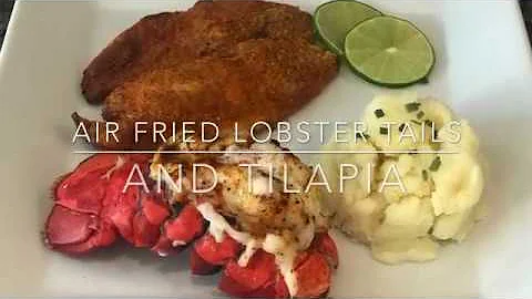 Air fried lobster tails and Tilapia using Ninja Foodi Grill