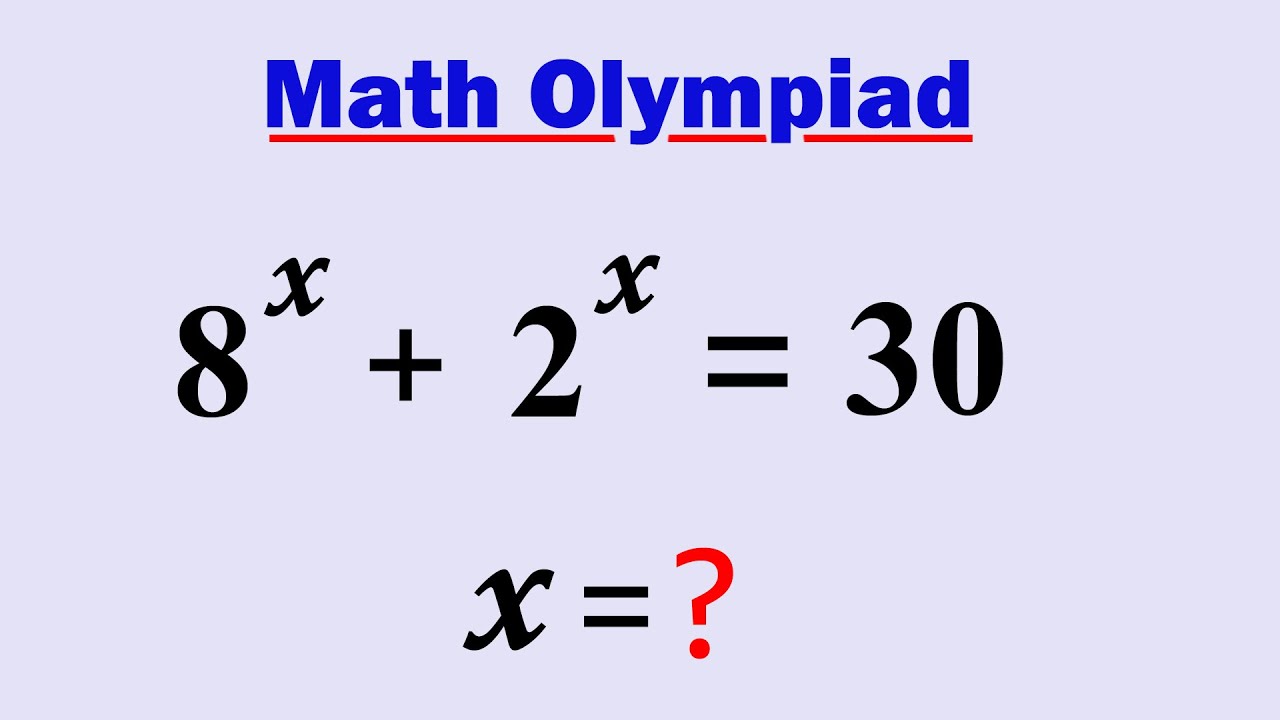 Math Olympiad | Wonderful Exponential Problem | VIJAY Maths - YouTube