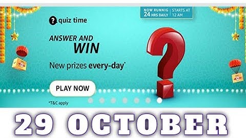 Amazon Quiz Answers Today|Daily Quiz Time| 29 OCTOBER|Amazon Funzone Quiz Time Answers