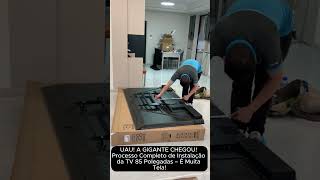 UAU! A GIGANTE CHEGOU! Processo Completo de Instalação da TV 85 Polegadas – É Muita Tela!