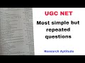 Ugc net most simple but repeated questions in research section paper 1 