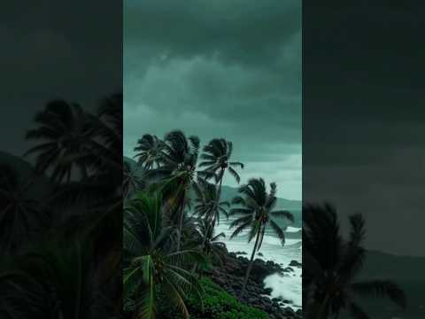 🌊 Tez Hawa Mein Hilte Nariyal Ke Ped 🌴 | Nature Vibes #Shorts