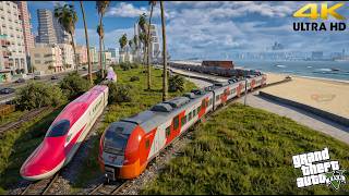 Siemens Desiro Russian Intercity Passenger Train way to Vice City - Grand Theft Auto V screenshot 1