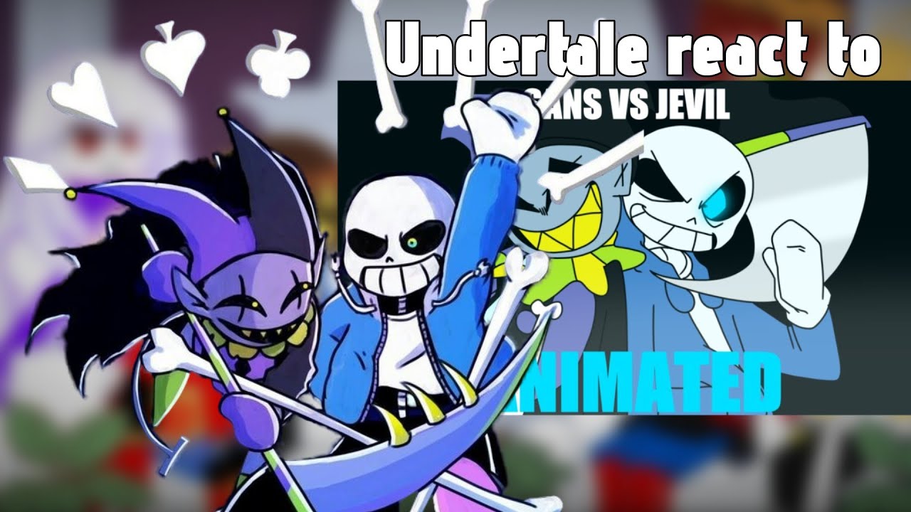 UNDERTALE REACT TO SANS VS JEVIL || [🇷🇺//🇺🇸] - YouTube
