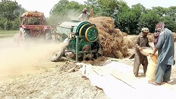 Wheat Thresher & Tractor Paddy Thresher in wheat farming Tractor | Belarus 510 Tractor 2023