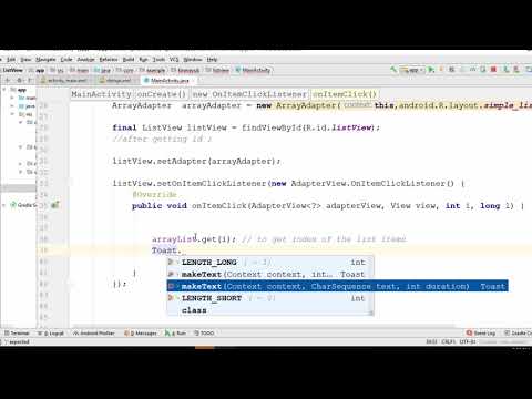 ListView with Event Handling |OnClickListener| ArrayAdaptor |Android Part 3