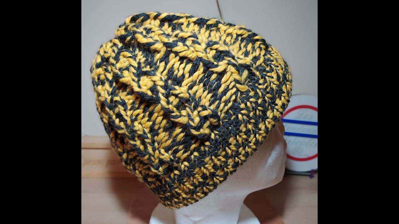tuto tricotin bonnet torsadé