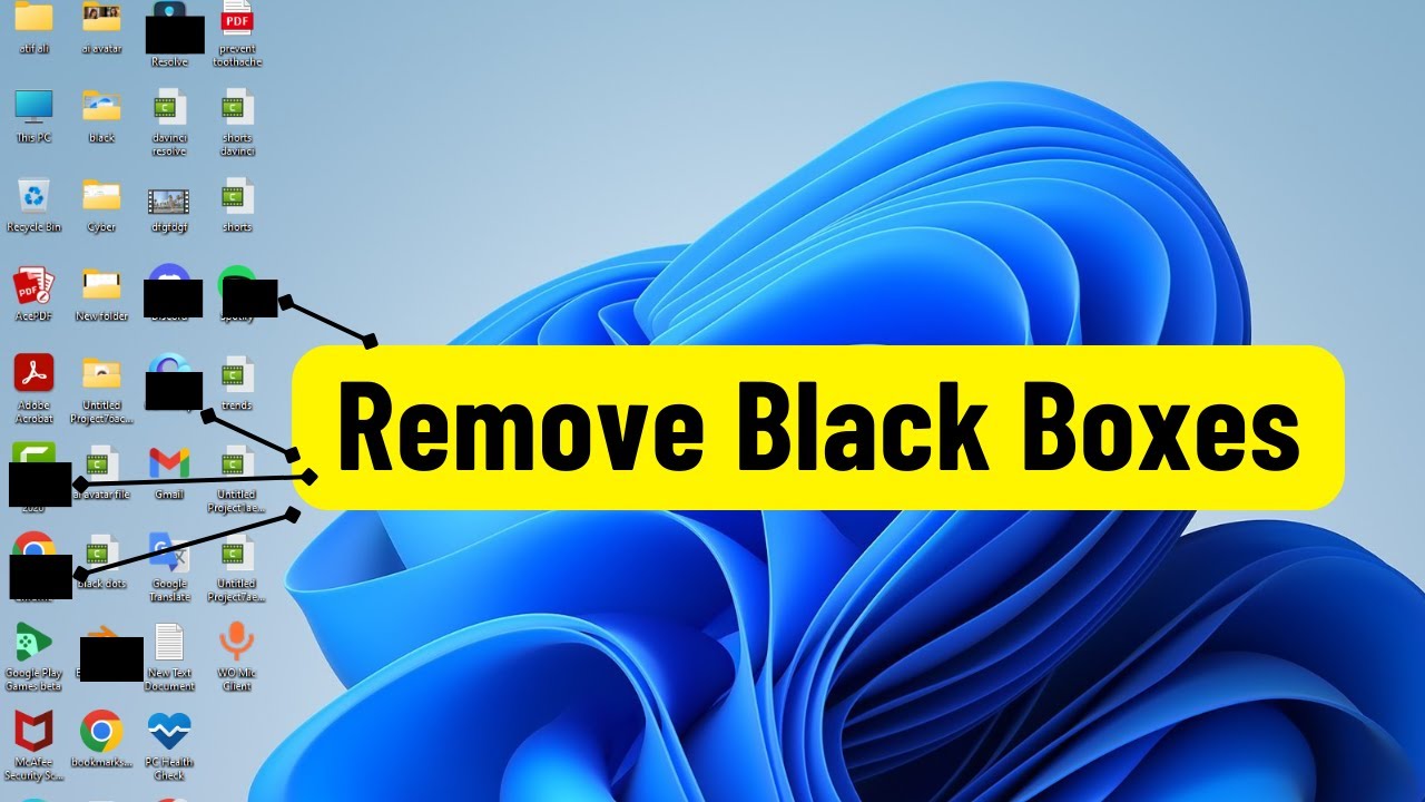 How to Remove Black Boxes on Desktop icons on Windows 11 / 10 YouTube