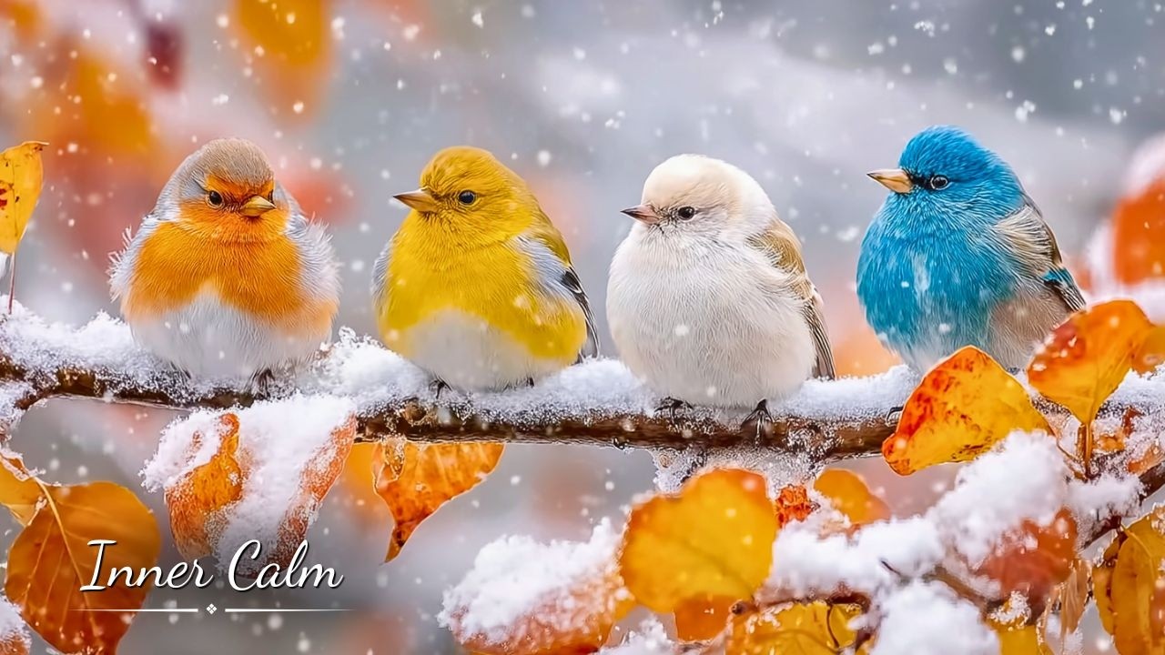 Serenity in Snow ❄️🎶 Soft Piano and Birdsong to Calm Your Mind and Rejuvenate Your Spirit