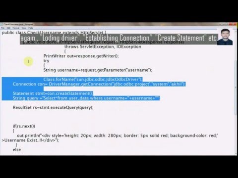 How to make a java web Project (Easy Way) (Step-7 CheckUsername java 5 of 11 files)