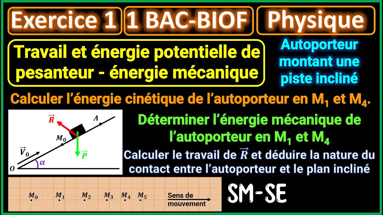 Exercice 1: Énergie potentielle de pesanteur et énergie mécanique || 1BAC - BIOF