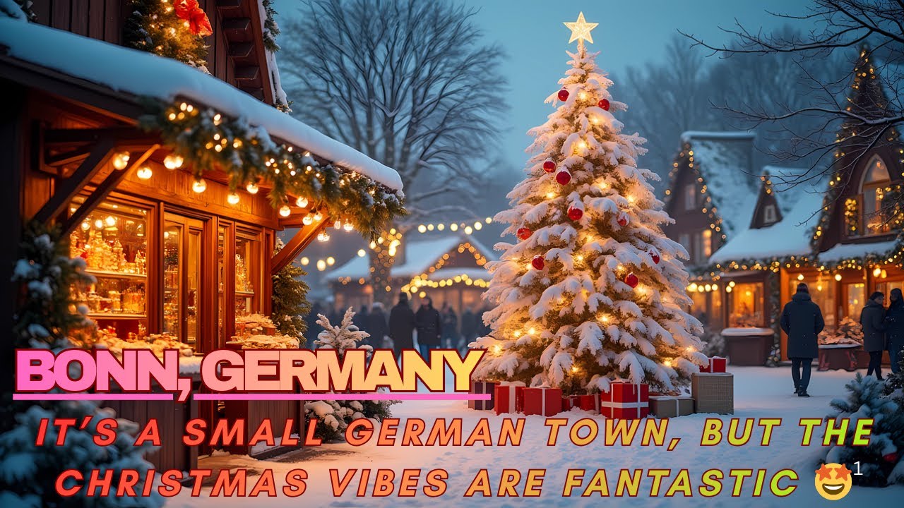 Бонн, Германия 🇩🇪 Рождественская ярмарка 2025 🎄 Пешеходная экскурсия в формате 4K | Волшебное нем...