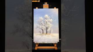 ‎Beautiful winter Landscape Made with Acrylic Paint by ARASHA 🎨 #arasha6805
