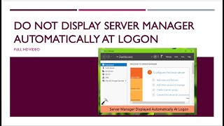 Famous Do Not Display Server Manager Automatically At Logon Profile