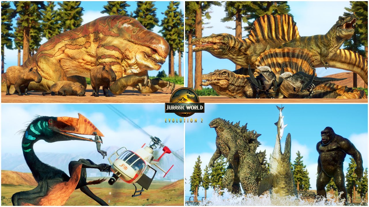 ALL 124 MODDED DINOSAURS & REPTILES IN JURASSIC WORLD EVOLUTION 2 | JURASSIC WORLD REBIRTH | DREX